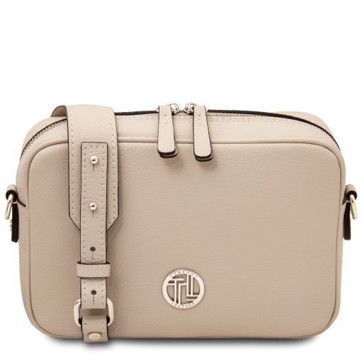 Cubetto Borsa a Tracolla in Pelle Beige TL142499