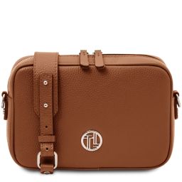 Cubetto Bolso con Badolera en Piel Cognac TL142499