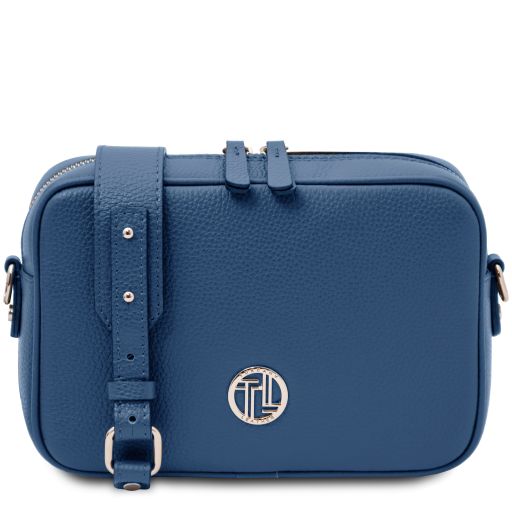 Cubetto Borsa a Tracolla in Pelle Denim TL142499