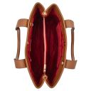 Skye Borsa al Hombro en Piel Suave y Cartera en Piel con Cremallera en el Contorno Cognac TL142606