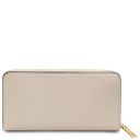 Skye Borsa al Hombro en Piel Suave y Cartera en Piel con Cremallera en el Contorno Beige TL142606