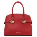 Formentera Bolso a Mano en Piel y Neceser en Piel Suave Rojo Lipstick TL142524