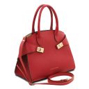 Formentera Bolso a Mano en Piel y Neceser en Piel Suave Rojo Lipstick TL142524