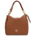 Ibiza Bolso Shopping en Piel Suave y Cartera en Piel con Cremallera en el Contorno Cognac TL142609
