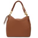 Ibiza Bolso Shopping en Piel Suave y Cartera en Piel con Cremallera en el Contorno Cognac TL142609