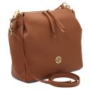 Ibiza Bolso Shopping en Piel Suave y Cartera en Piel con Cremallera en el Contorno Cognac TL142609