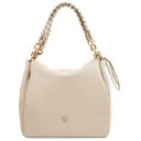 Ibiza Bolso Shopping en Piel Suave y Cartera en Piel con Cremallera en el Contorno Beige TL142609