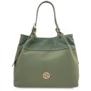 Diade Shopper-Tasche aus Weichem Leder Mint Grün TL142587