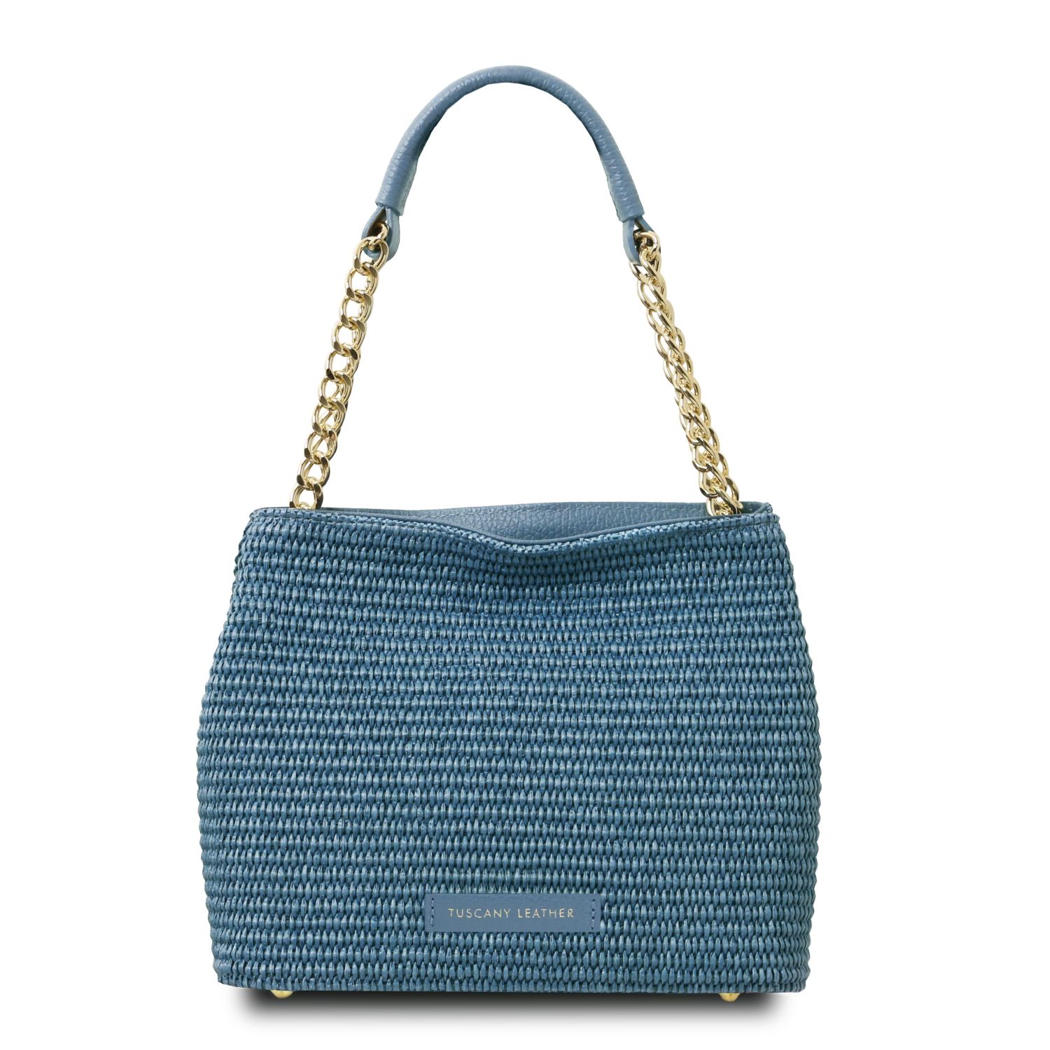 Borsa secchiello in rafia Denim