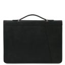Cesare Leather Document Case With Handle and Ring Binder Черный TL142554