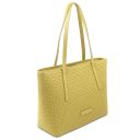 Dedalo Bolso Shopping en Piel Imprimida Tejida Amarillo pastel TL142578