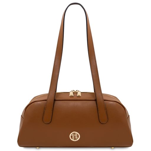 Eclaire Schultertasche aus Leder Cognac TL142581