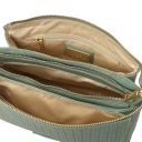 Dedalo Schultertasche aus Leder mit Flechtprägung Grün TL142577