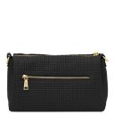 Dedalo Schultertasche aus Leder mit Flechtprägung Schwarz TL142577