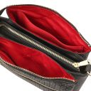 Dedalo Schultertasche aus Leder mit Flechtprägung Schwarz TL142577