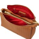 Dedalo Schultertasche aus Leder mit Flechtprägung Cognac TL142577