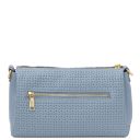 Dedalo Schultertasche aus Leder mit Flechtprägung Himmelblau TL142577