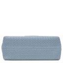 Dedalo Schultertasche aus Leder mit Flechtprägung Himmelblau TL142577