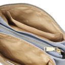 Dedalo Schultertasche aus Leder mit Flechtprägung Himmelblau TL142577