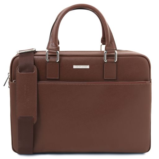 Torino Notebook-Aktentasche aus Saffiano-Leder Kaffee TL142551