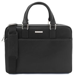 Torino Borsa Porta Computer in Pelle Saffiano Nero TL142551