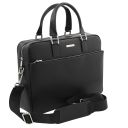 Torino Saffiano Leather Laptop Briefcase Black TL142551
