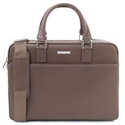 Torino Borsa Porta Computer in Pelle Saffiano Talpa scuro TL142551