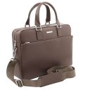 Torino Notebook-Aktentasche aus Saffiano-Leder Dunkel Taupe TL142551