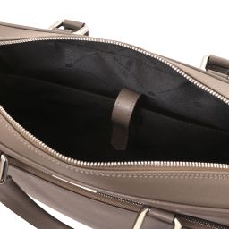 Torino Borsa Porta Computer in Pelle Saffiano Talpa scuro TL142551