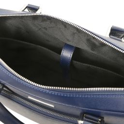 Torino Borsa Porta Computer in Pelle Saffiano Blu scuro TL142551