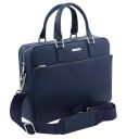 Torino Saffiano Leather Laptop Briefcase Dark Blue TL142551