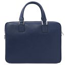 Torino Saffiano Leather Laptop Briefcase Dark Blue TL142551