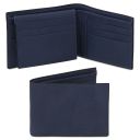 Esclusivo Portafoglio Uomo in Pelle 3 Ante Blu scuro TL142589