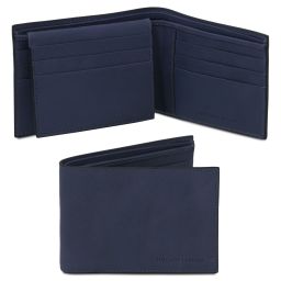Exclusive 3 Fold Leather Wallet for men Dark Blue TL142589