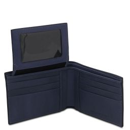 Exclusive 3 Fold Leather Wallet for men Dark Blue TL142589