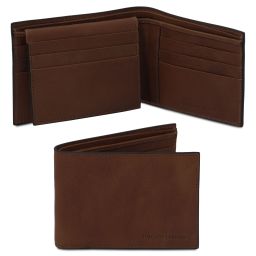 Exclusive 3 Fold Leather Wallet for men Dark Brown TL142589