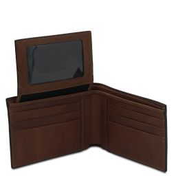 Exclusive 3 Fold Leather Wallet for men Dark Brown TL142589