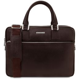 Ferrara Notebook-Aktentasche aus Leder Dunkelbraun TL142548