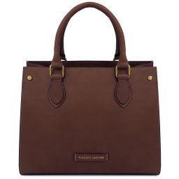 Dama Bolso a Mano en Piel Marrón oscuro TL142564