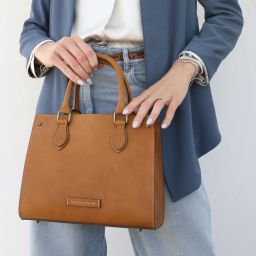 Dama Borsa a Mano in Pelle Marrone TL142564