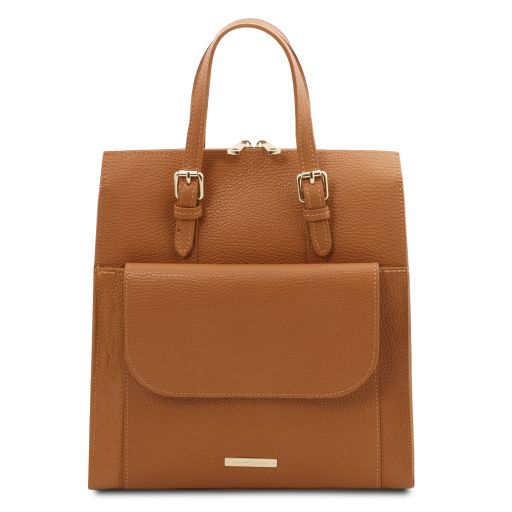 TL Bag Leather Backpack for Women Cognac TL142118