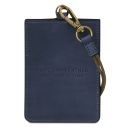 Porte-badge en Cuir Bleu foncé TL142575
