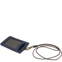 Porte-badge en Cuir Bleu foncé TL142575