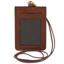 Leather Badge Holder Brown TL142575