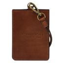 Leather Badge Holder Brown TL142575