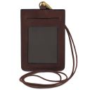 Leather Badge Holder Dark Brown TL142575