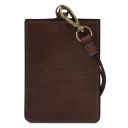 Leather Badge Holder Dark Brown TL142575