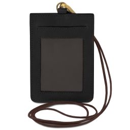 Leather Badge Holder Black TL142575