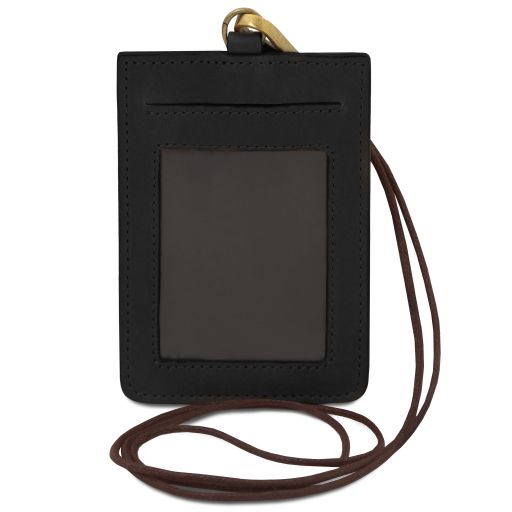 Leather Badge Holder Black TL142575