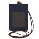 Porte-badge en Cuir Bleu foncé TL142575